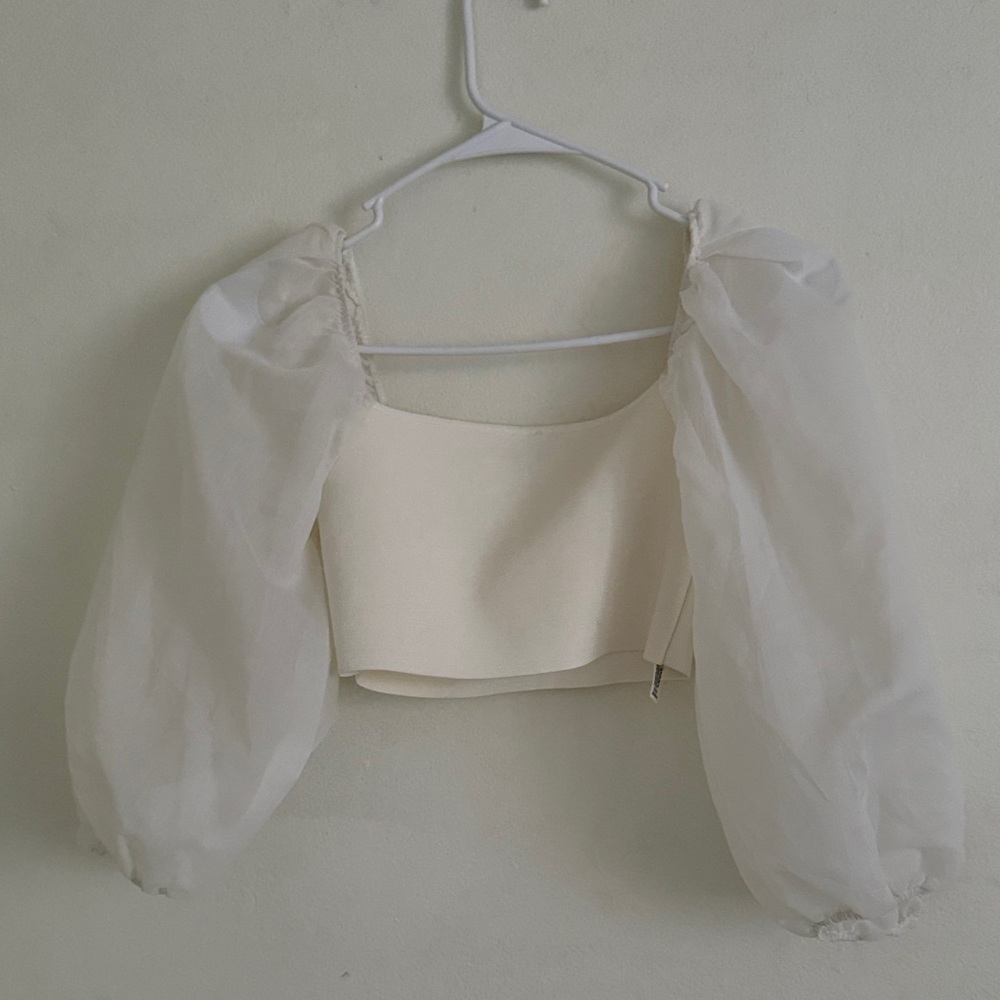 Zara Cream Puff Sleeve Blouse